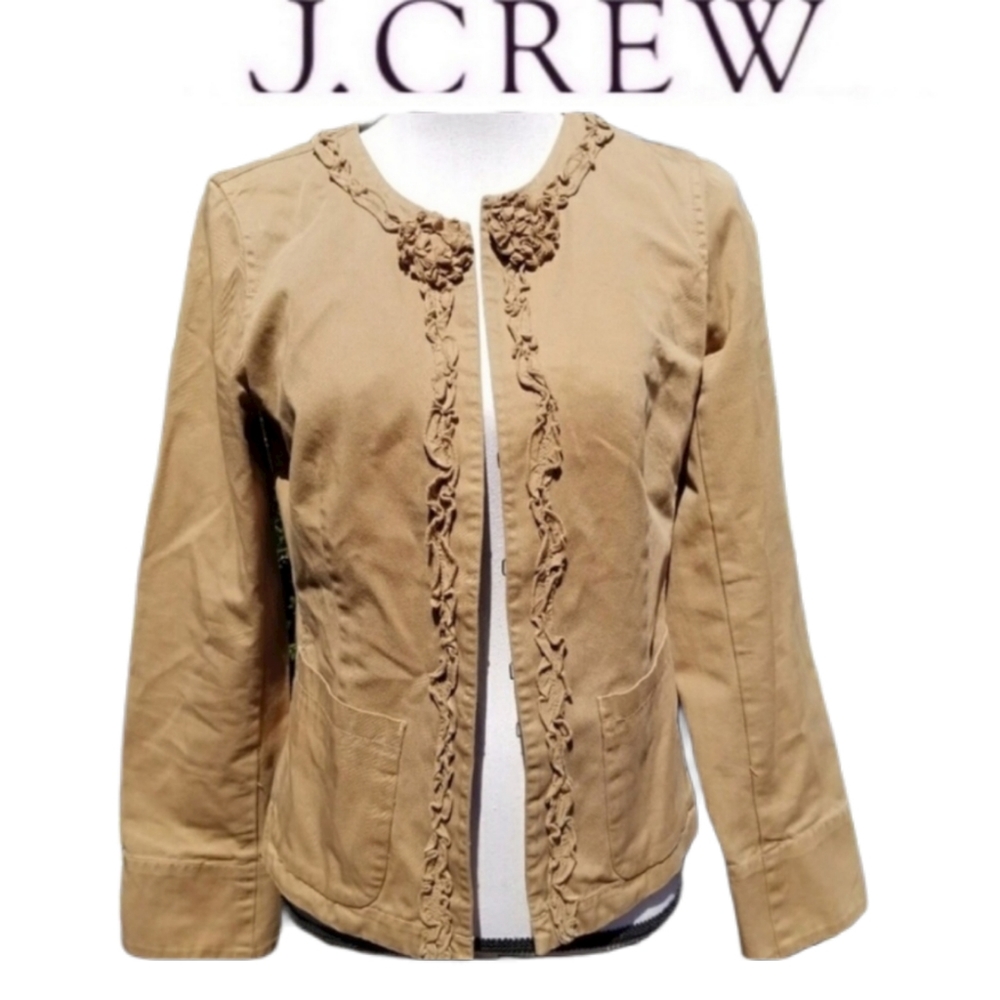 J crew weathered &broken-in chino floral jacket 4